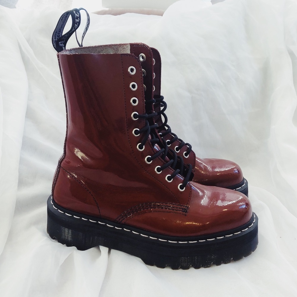 SOLD✨RARE Dr. Martens Aggy 1490 in Cherry Red - Picture 2 of 5